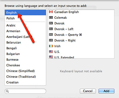 how to change macbook language to english